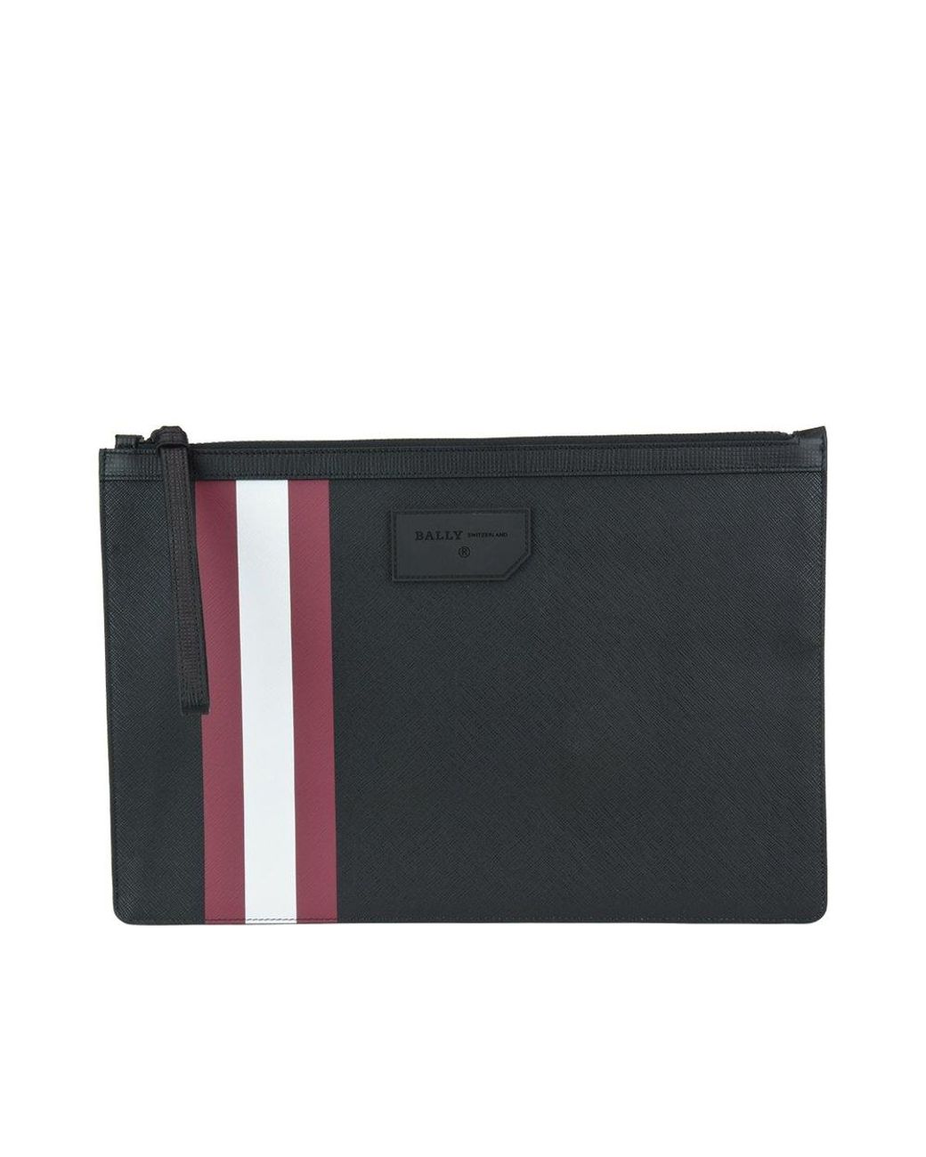Bally Striped Logo Patch Pouch in Black for Men | Lyst