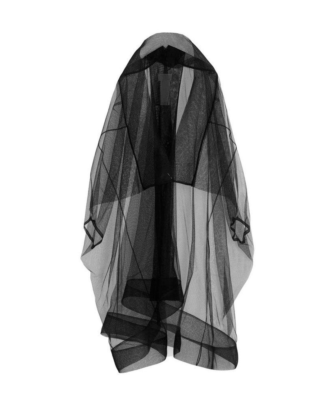 Maison Margiela Oversized Semi-sheer Tulle Coat in Black