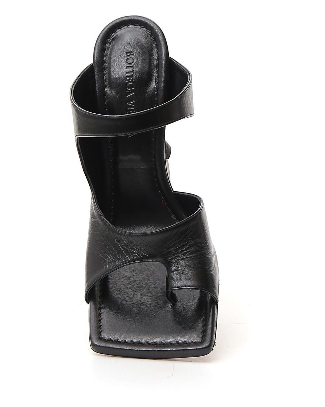Bottega Veneta Square Toe Strappy 90mm Sandals in Black Lyst