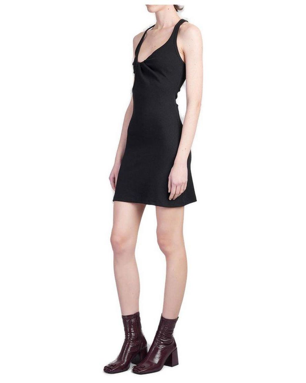 Courreges Twist 90's Cut-Out Detailed Mini Dress in Black | Lyst