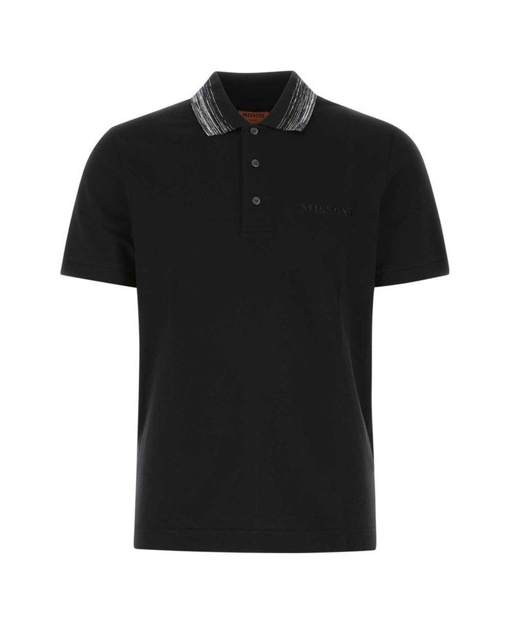 Missoni Piquet Polo Shirt in Black for Men | Lyst
