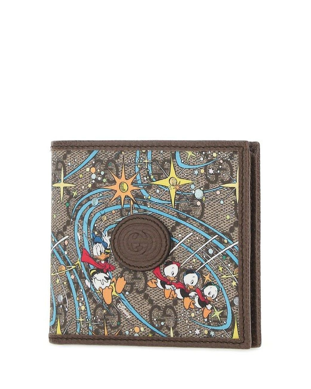 Gucci X Disney Donald Duck Printed Bifold Wallet in Grey for Men Lyst UK