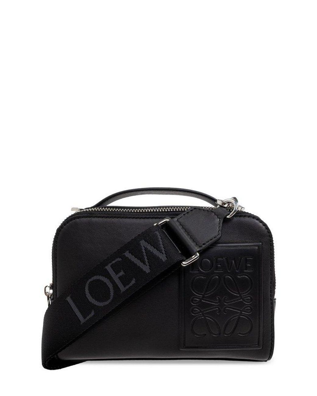 Loewe Logo Embossed Mini Camera Crossbody Bag in Black for