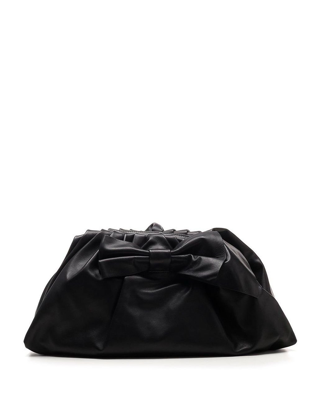RED Valentino Leather Redvalentino Bow Large Clutch Bag in Black - Lyst