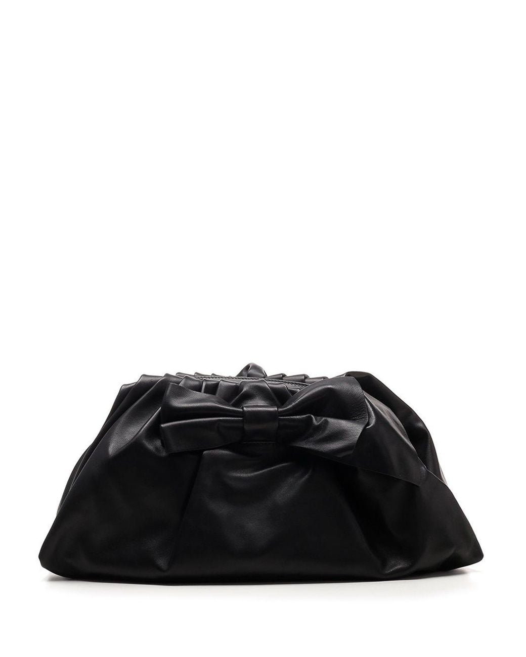 RED Valentino Leather Redvalentino Bow Large Clutch Bag in Black Lyst