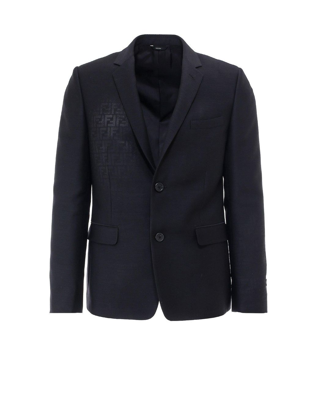 Fendi Wool Ff Motif Blazer in Black for Men - Lyst