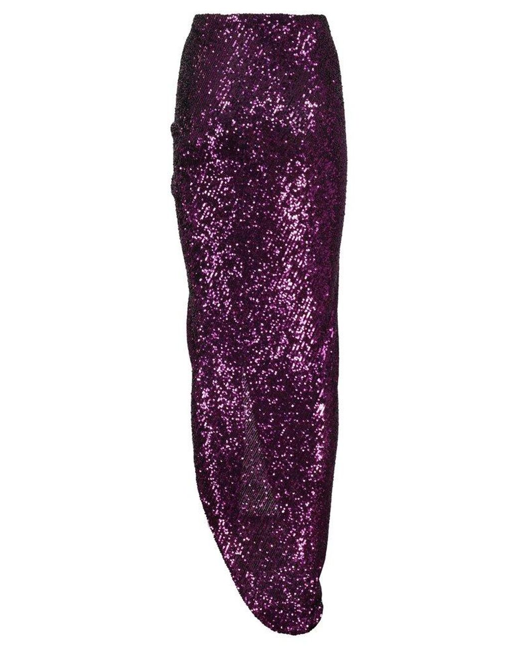 スカート Nervi Sequined Purple Midi Skirt With Front Knot Nervi Suzie Sequin Skirt in Purple | Lyst