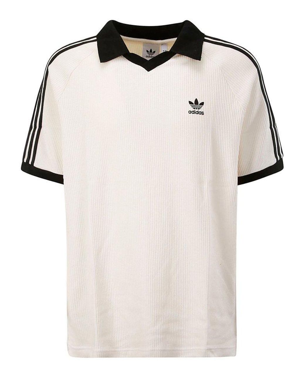 Adidas Originals Adicolor Waffle Polo Shirt In Natural For Men Lyst