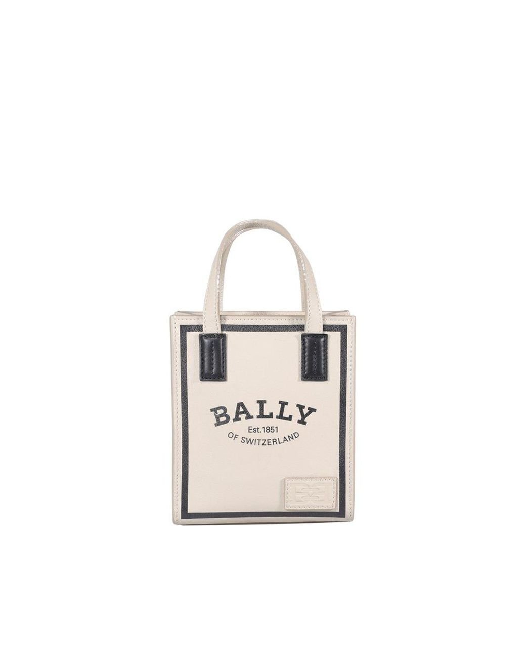Bally Logo Printed Tote Bags in White | Lyst
