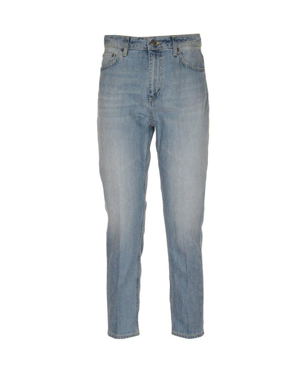 Dondup Logo Patch Cropped Jeans in Blue | Lyst