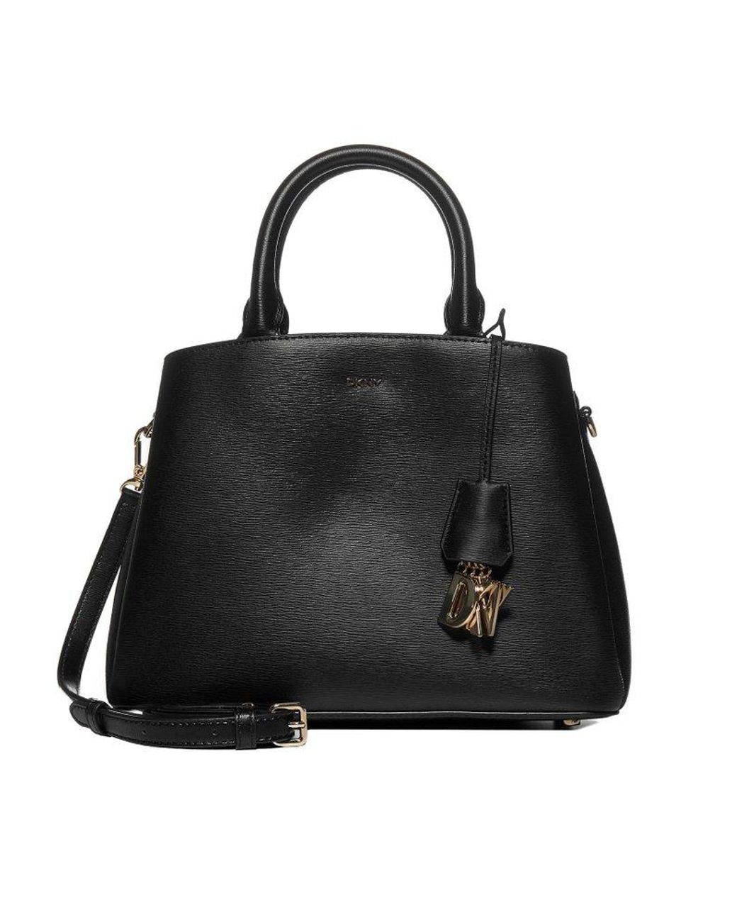 DKNY Medium Logo Top Handle Bag in Black Lyst