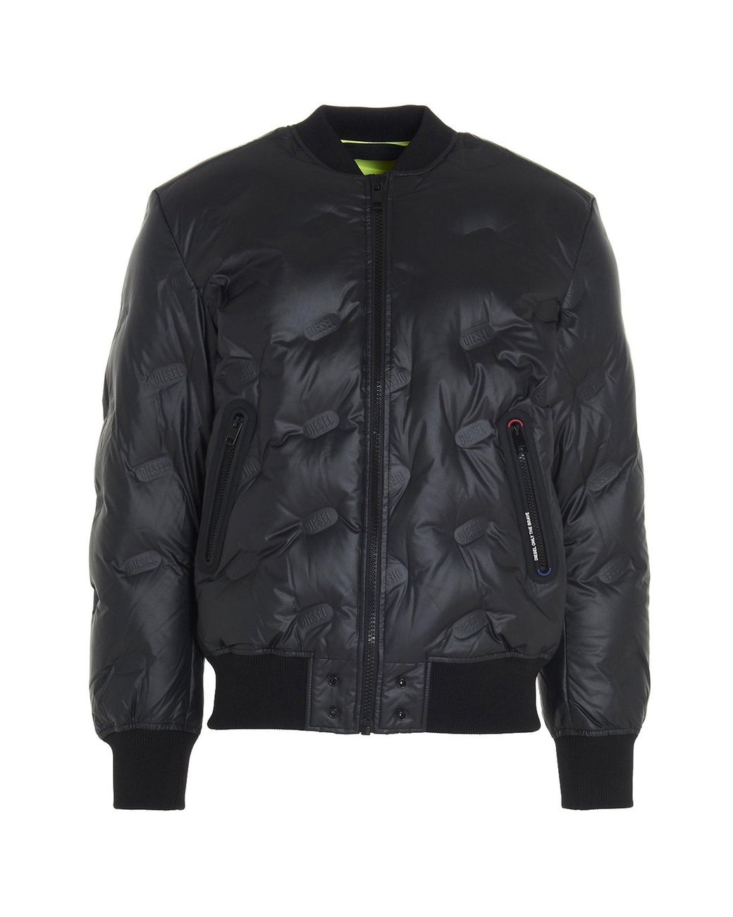 DIESEL W-on-thermo Bomber Jacket in Black for Men | Lyst