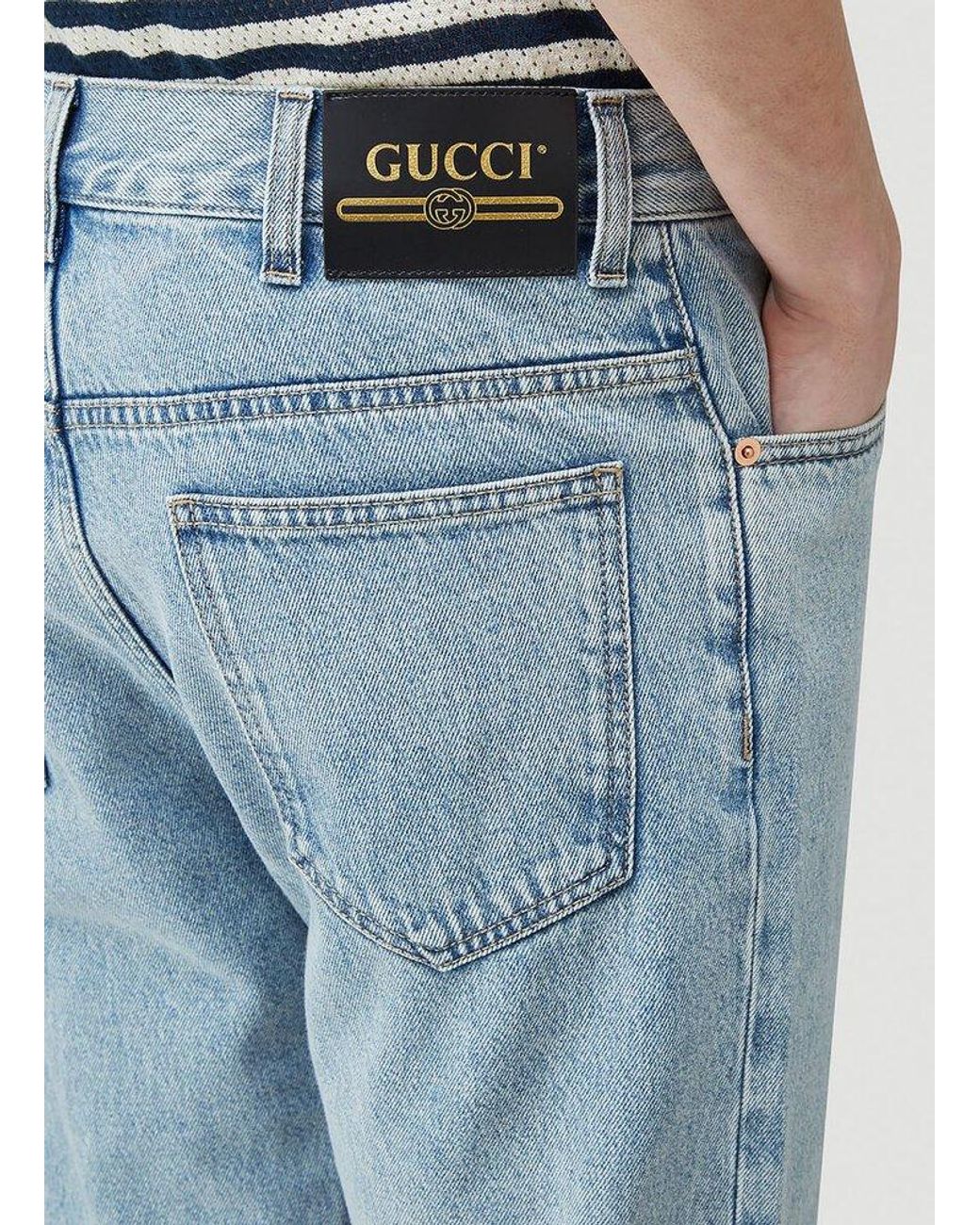 Gucci Stone-bleached Regular Fit Jeans in Blue for Men | Lyst | Stretchjeans