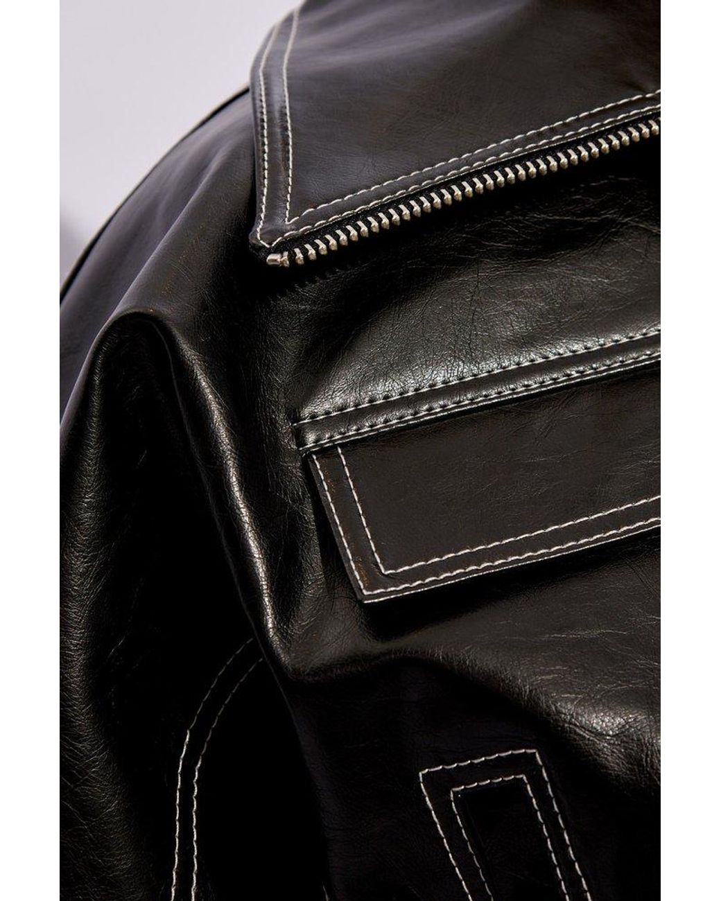 Ganni Jacket From Faux Leather, in Black | Lyst