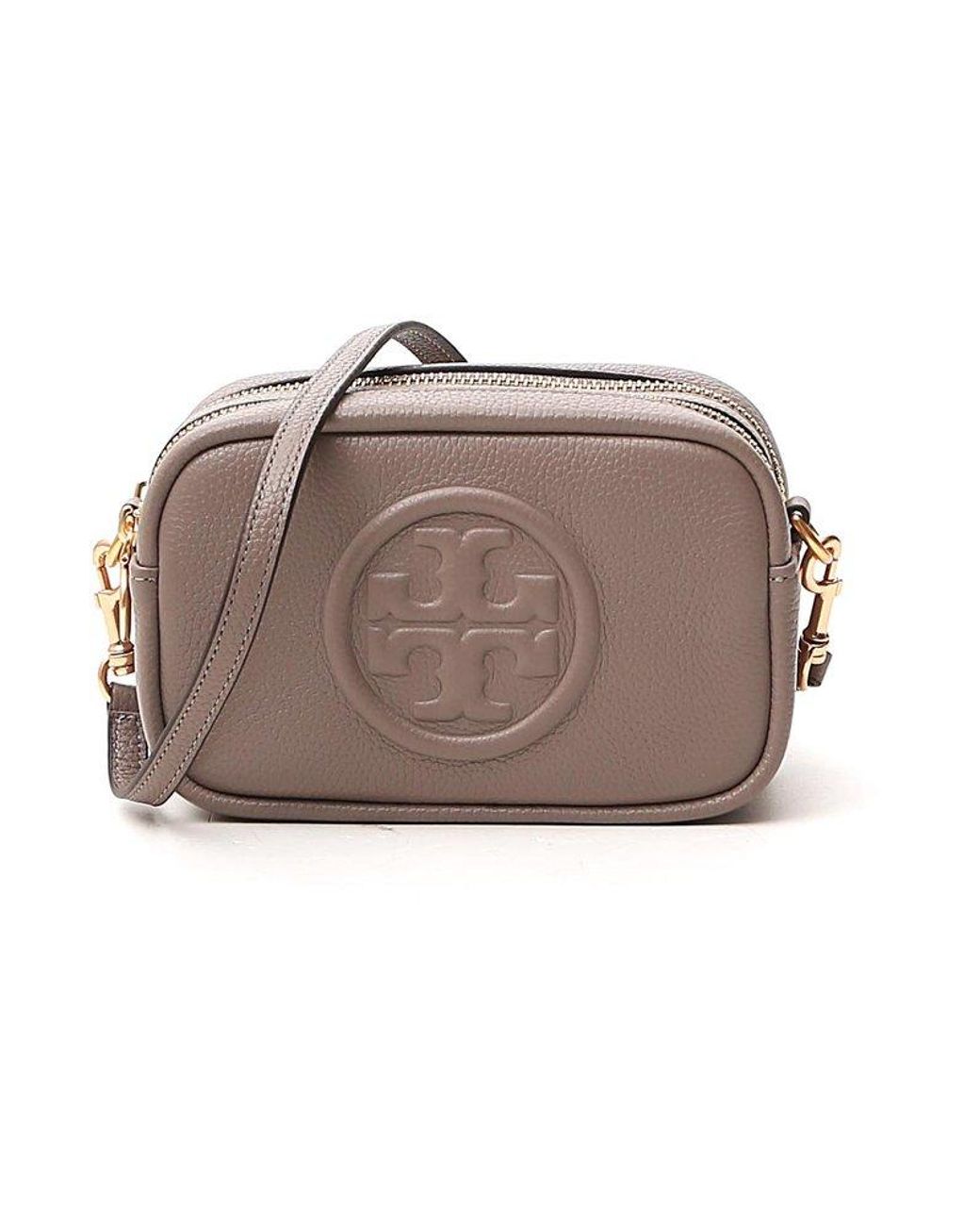 Tory Burch Perry Double-zipped Crossbody Bag in Gray | Lyst
