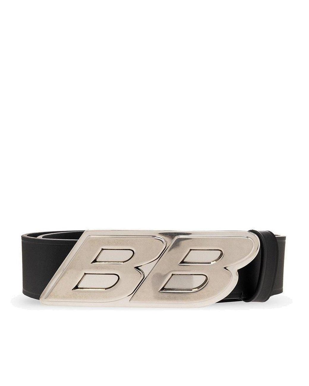 Balenciaga Logo Buckle Belt in Black for Men | Lyst