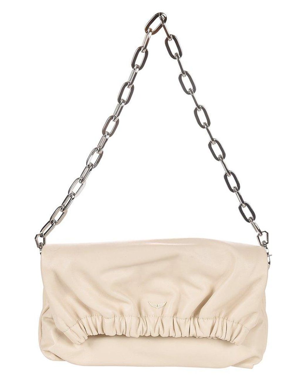 Zadig & Voltaire Rockyssime Chained Shoulder Bag in White Lyst