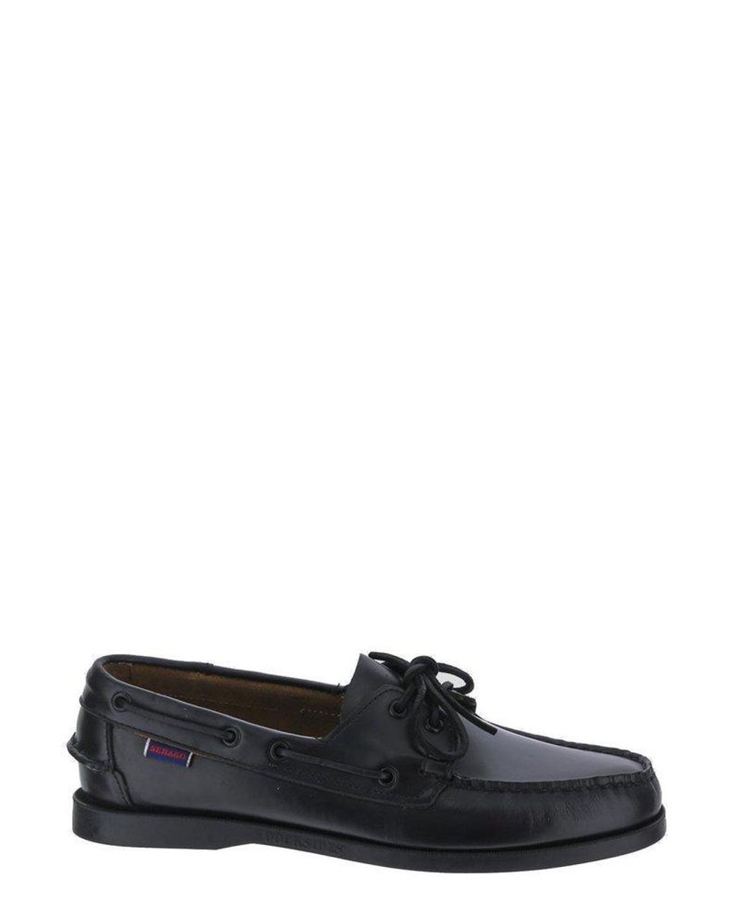 Sebago Docksides Portland Laceup Boat Shoes in Black for Men Lyst