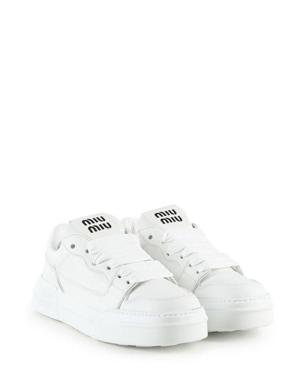 Miu Miu Logo Detailed Low top Sneakers in White Lyst