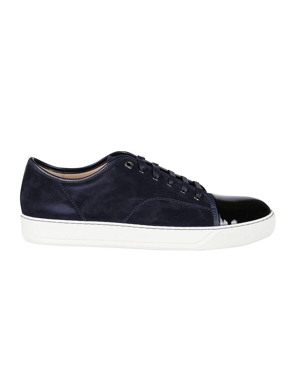Lanvin Leather Lace-up Sneakers in Blue for Men - Lyst