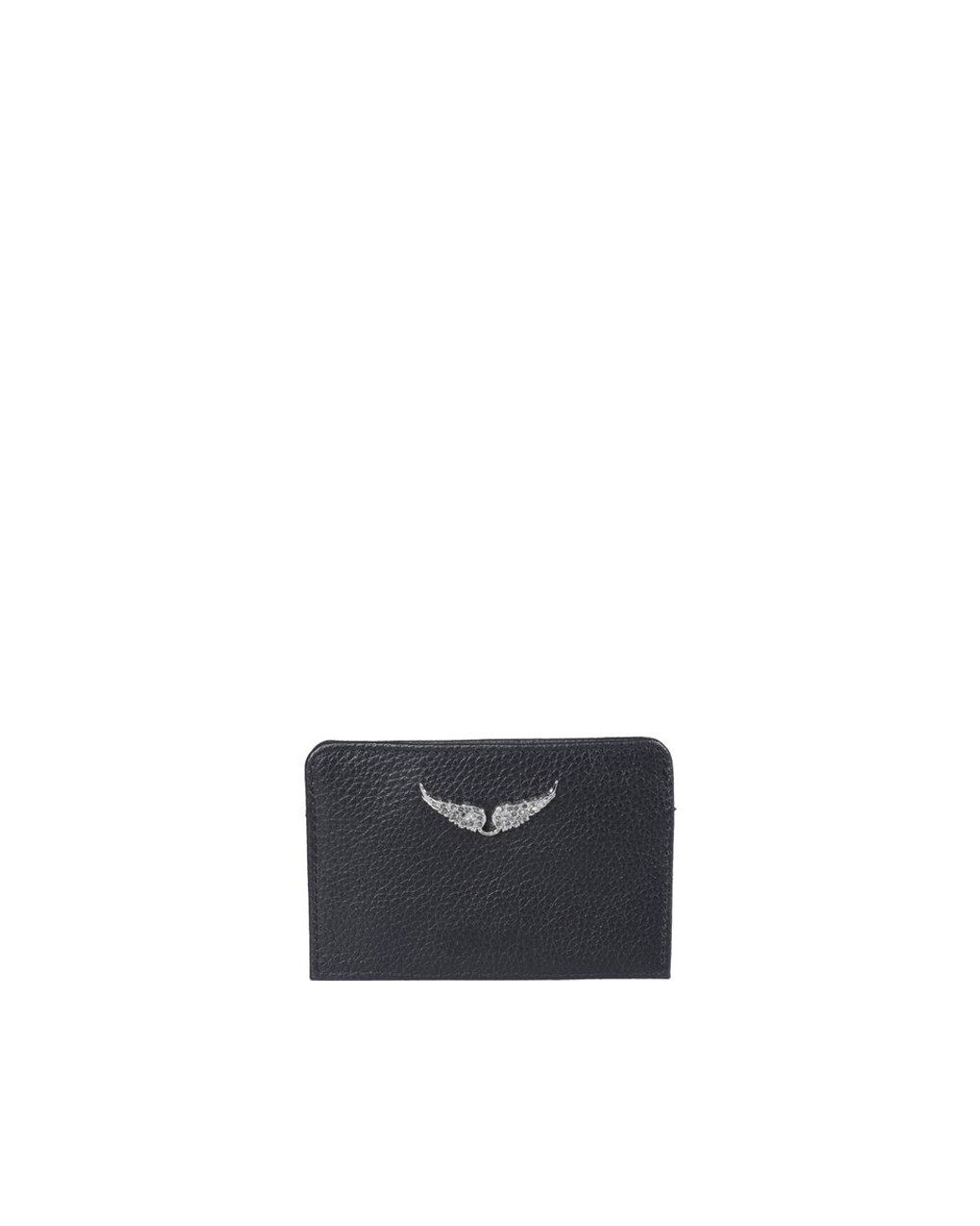 Zadig & Voltaire Logo-plaque 3-slot Cardholder in Black | Lyst UK