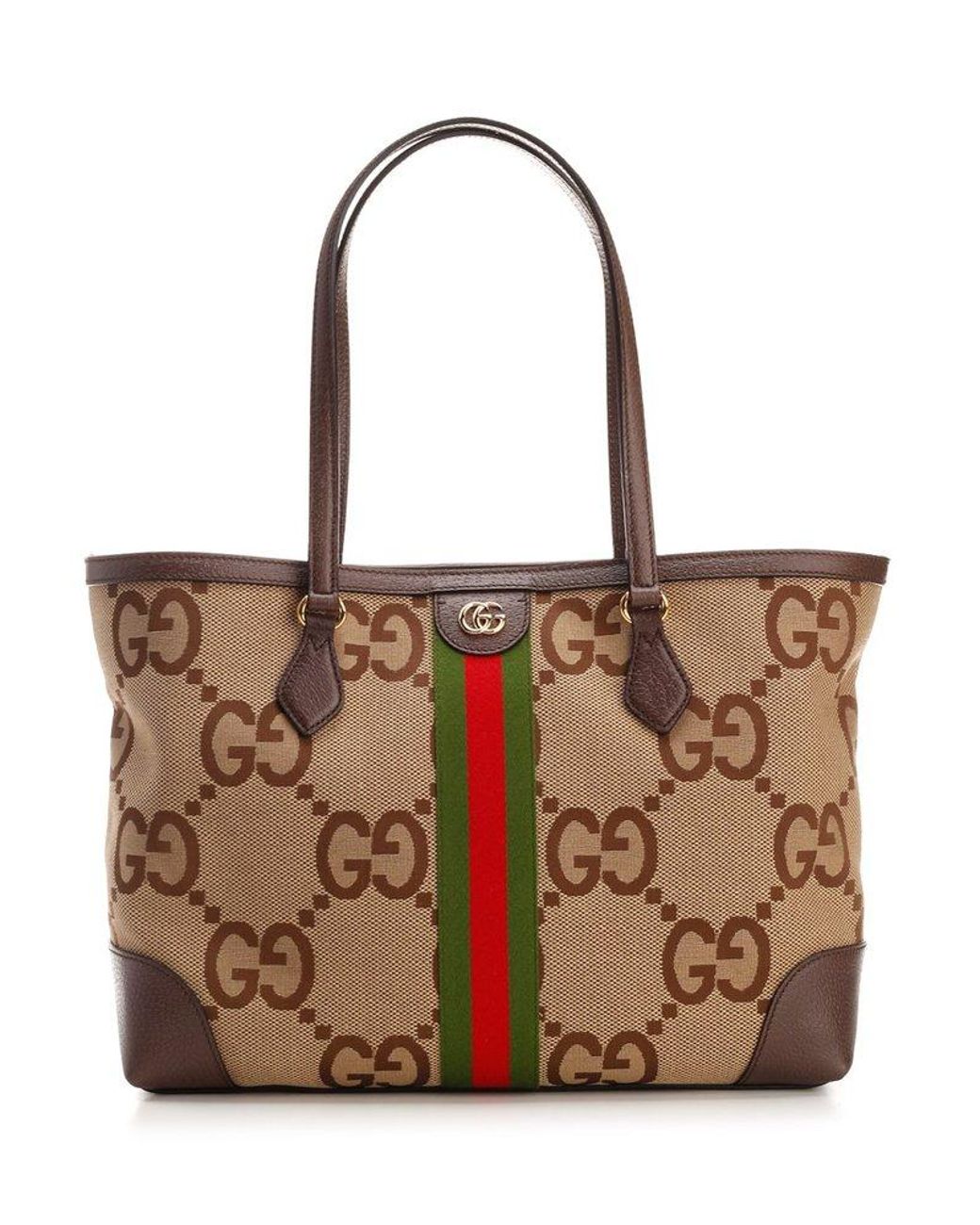 Gucci Leather Ophidia Medium Jumbo-GG Tote Bag in Brown | Lyst
