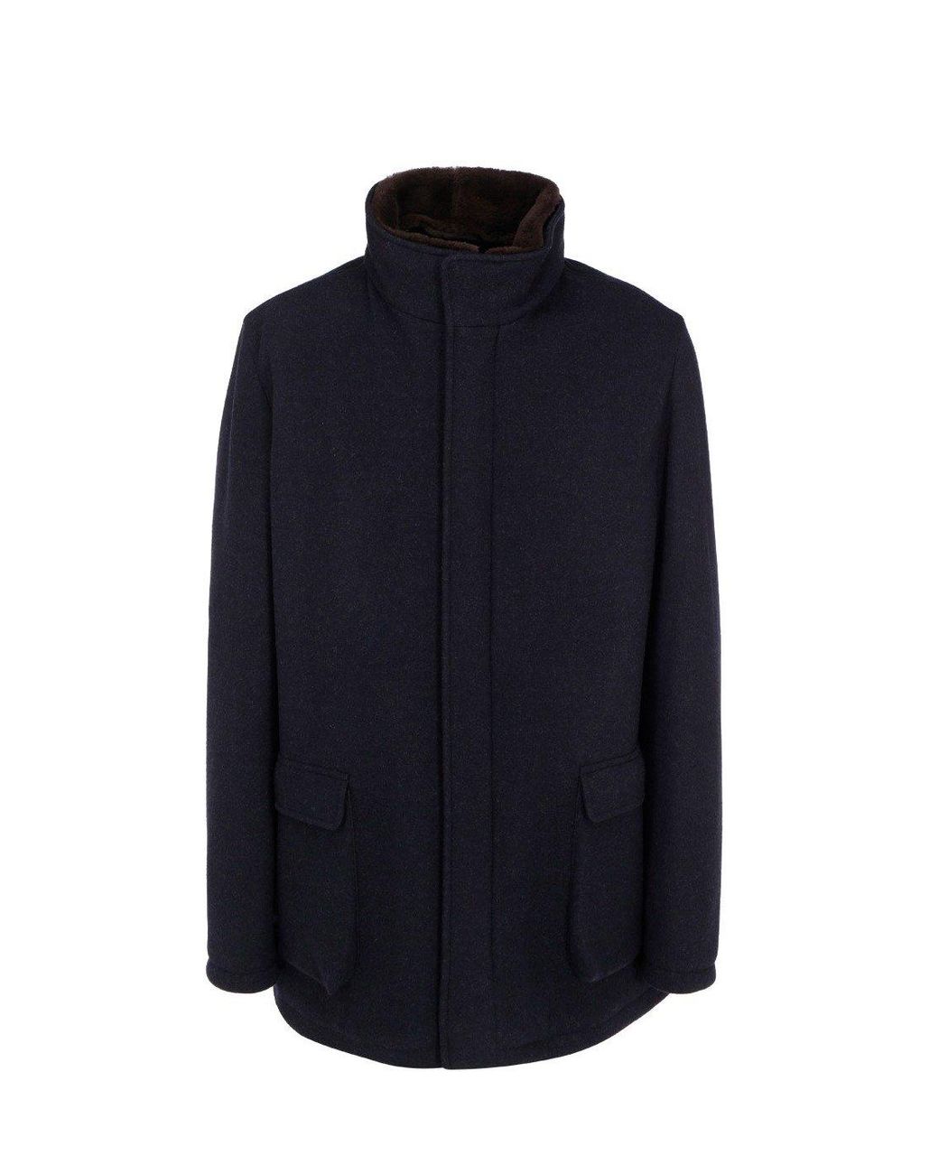 Loro Piana Winter Voyager Tech Cashmere Over Coat in Midnight Blue ...