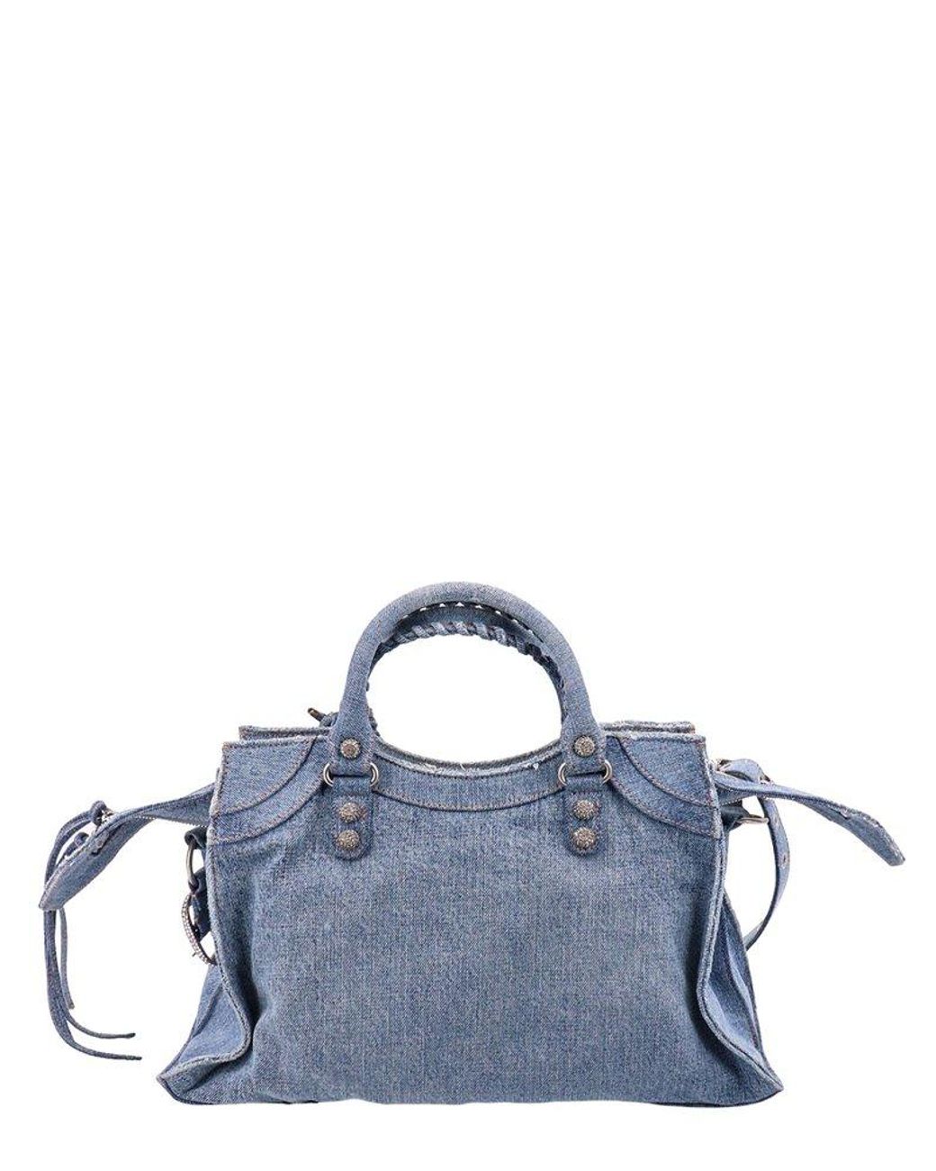 Women's Neo Cagole Xs Handbag Bb Monogram Bleached Denim in Blue