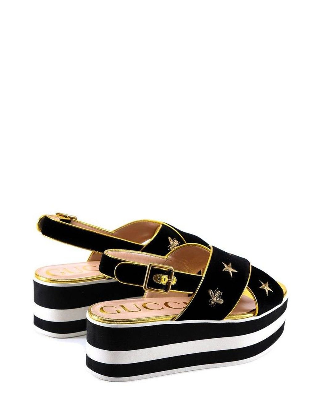 Gucci velvet sandal with bee sale