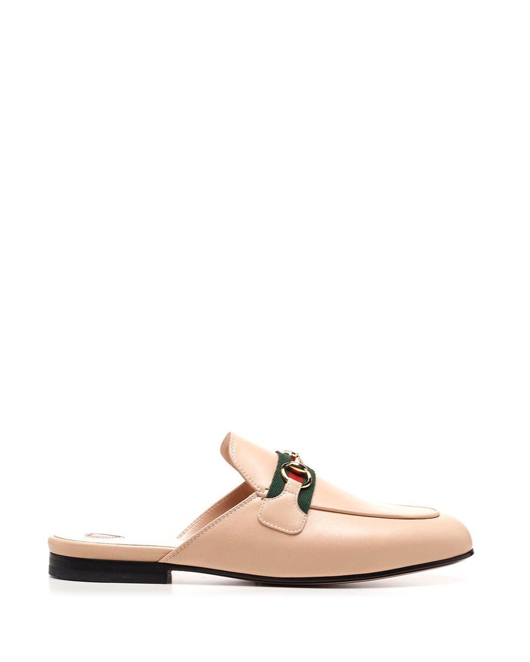 Gucci Princetown Leather Slipper in Natural | Lyst