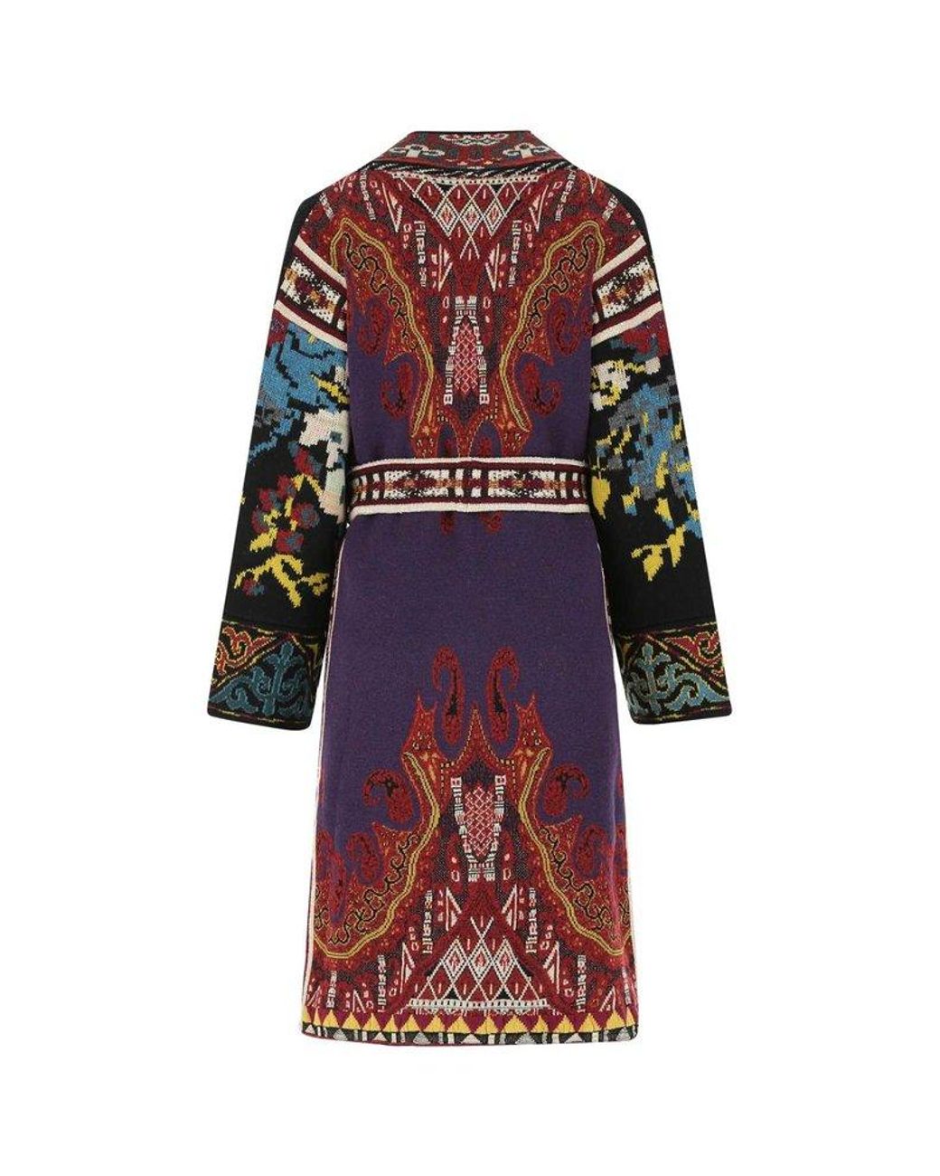 Etro Abstract Jacquard Belted Coat | Lyst