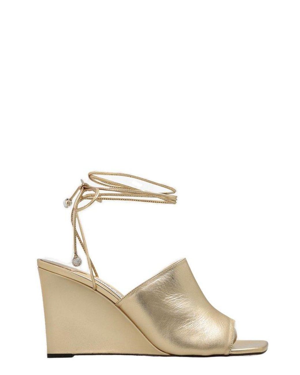 Jimmy Choo Elyna Wedge Sandals in Natural | Lyst