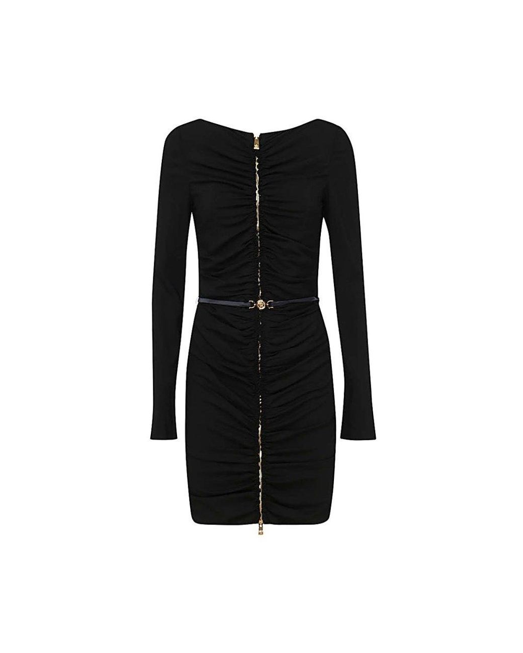 Versace Synthetic Medusa Belted Waist Mini Dress in Black Lyst UK