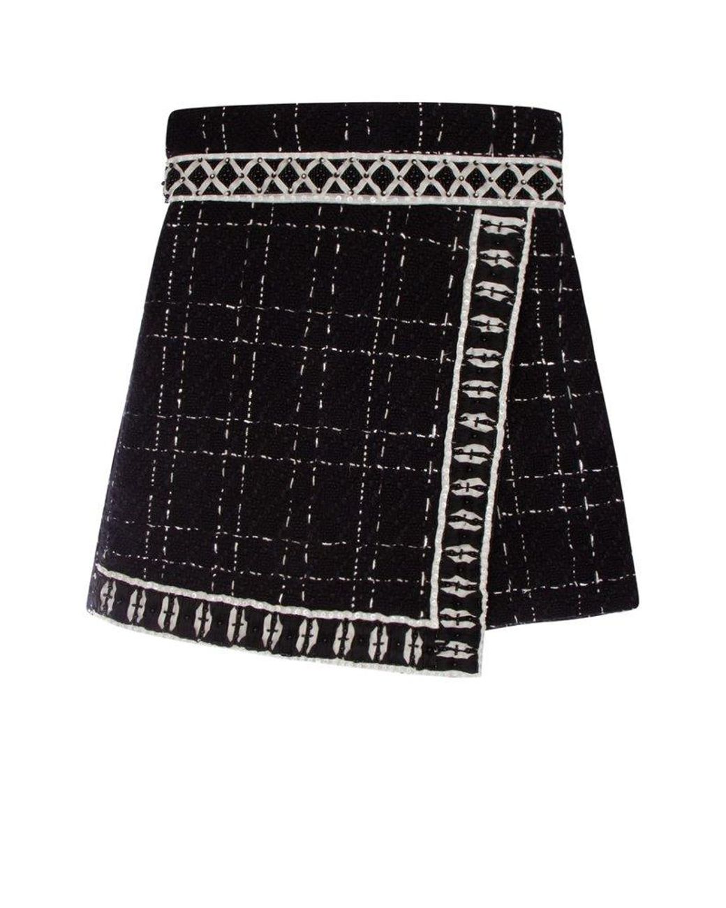 Elisabetta Franchi High-waisted Asymmetric Skirt in Black | Lyst