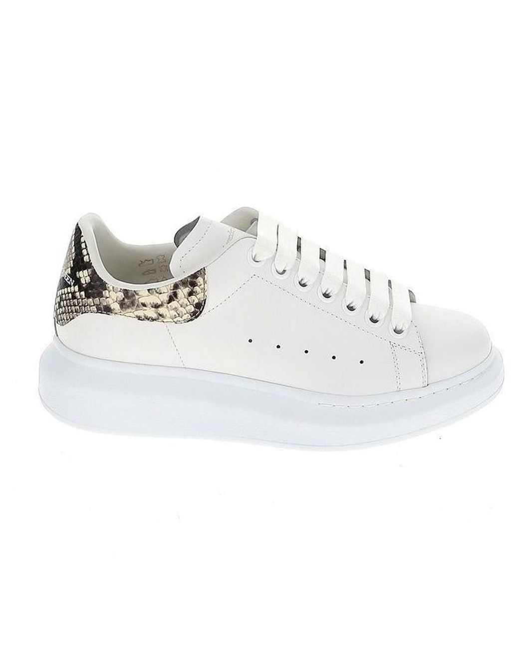 Alexander McQueen Snakeskin Oversize Sneakers in White | Lyst