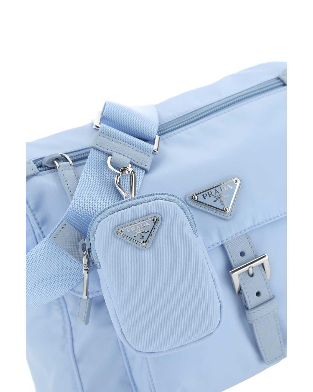 Prada nylon cheap crossbody bag blue