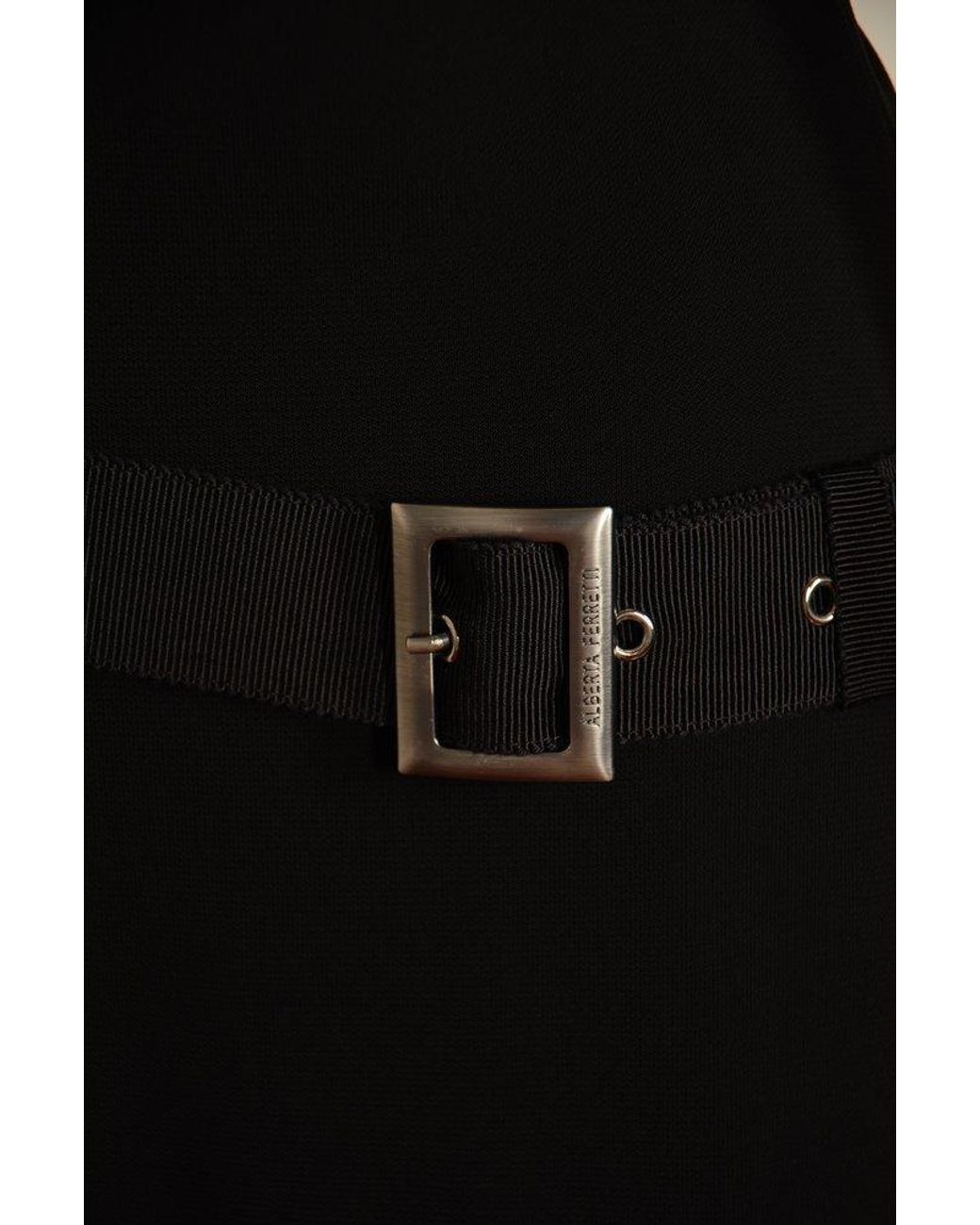 Alberta Ferretti V-neck Long-sleeved Mini Dress in Black | Lyst