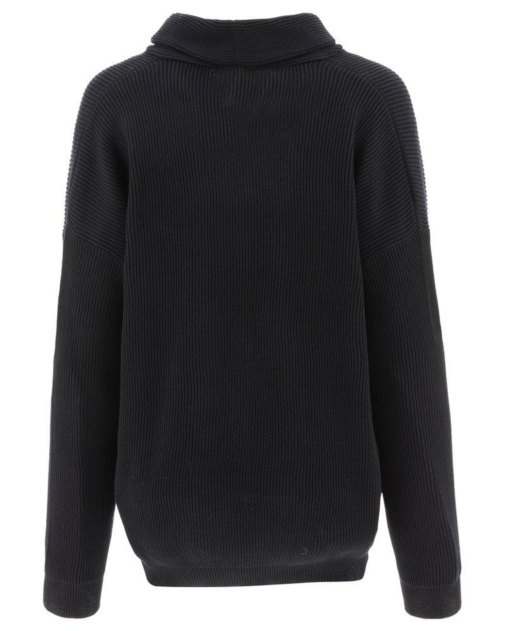 Brunello Cucinelli Ribbed Sweater With Rhinestones in Black - Save 