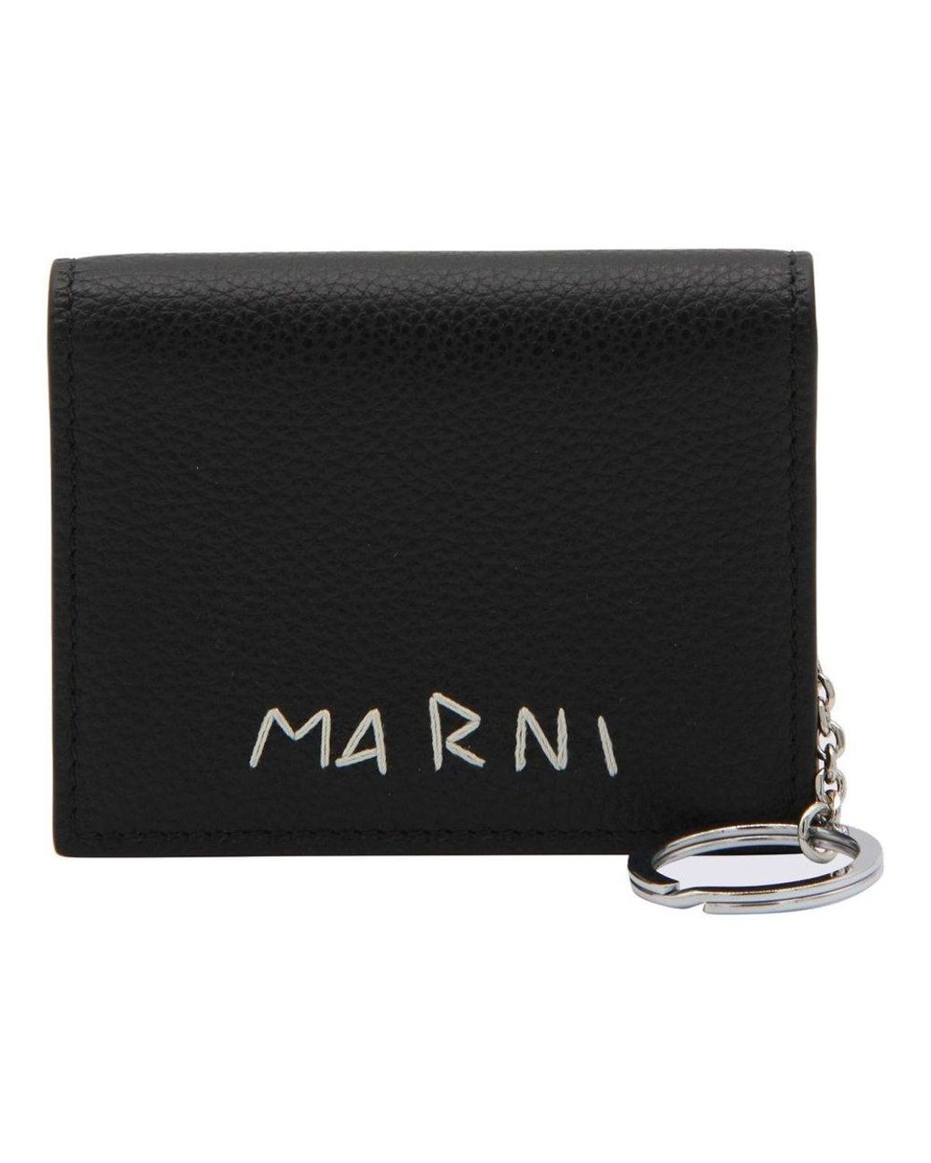 Marni Logo-embroidered Bi-fold Card Holder in Black for Men | Lyst