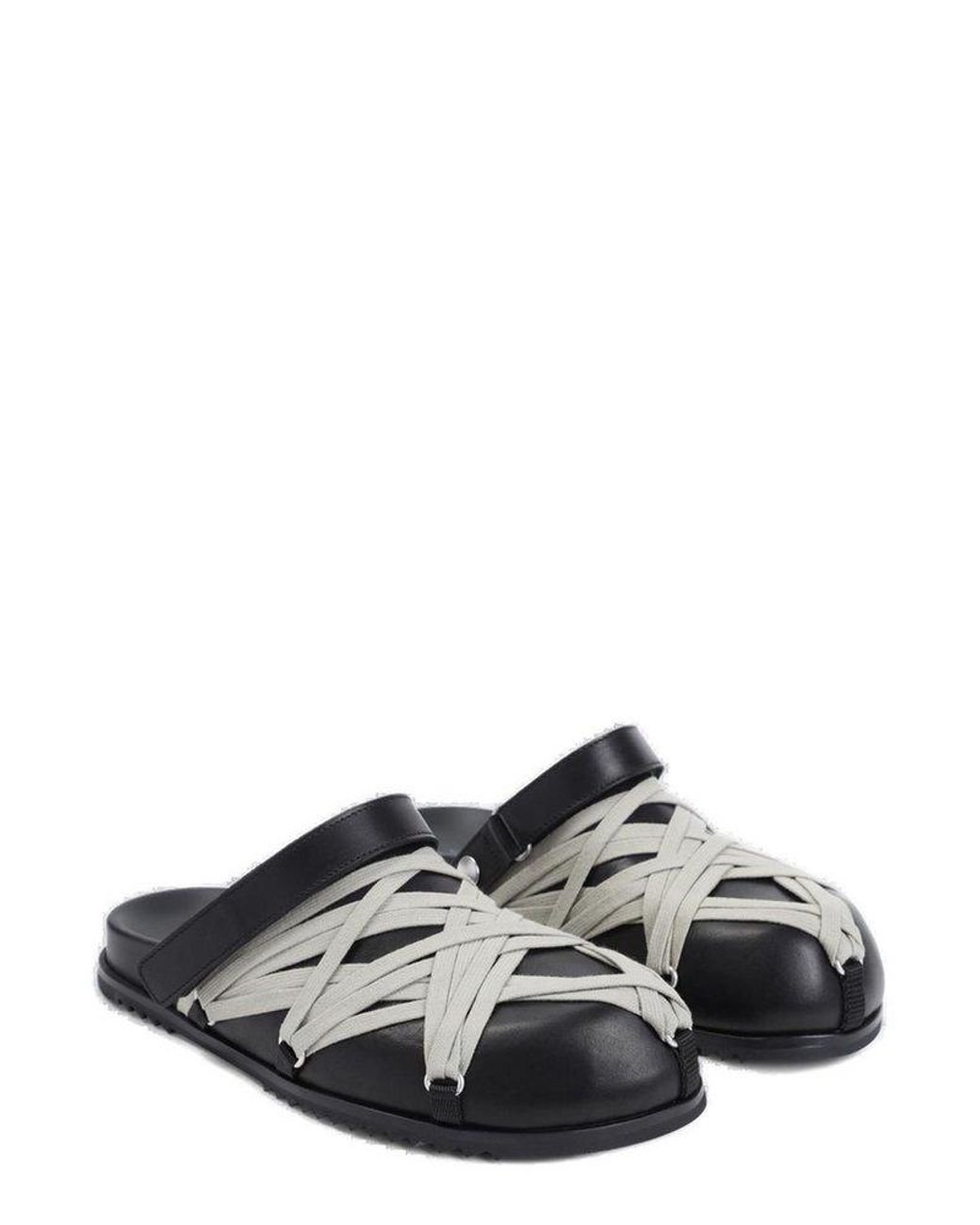 RICK OWENS HOLLYWOOD MEGALACED MULE ハリウッド メガレース Rick Owens Hollywood Megalaced Mules in Black for Men | Lyst