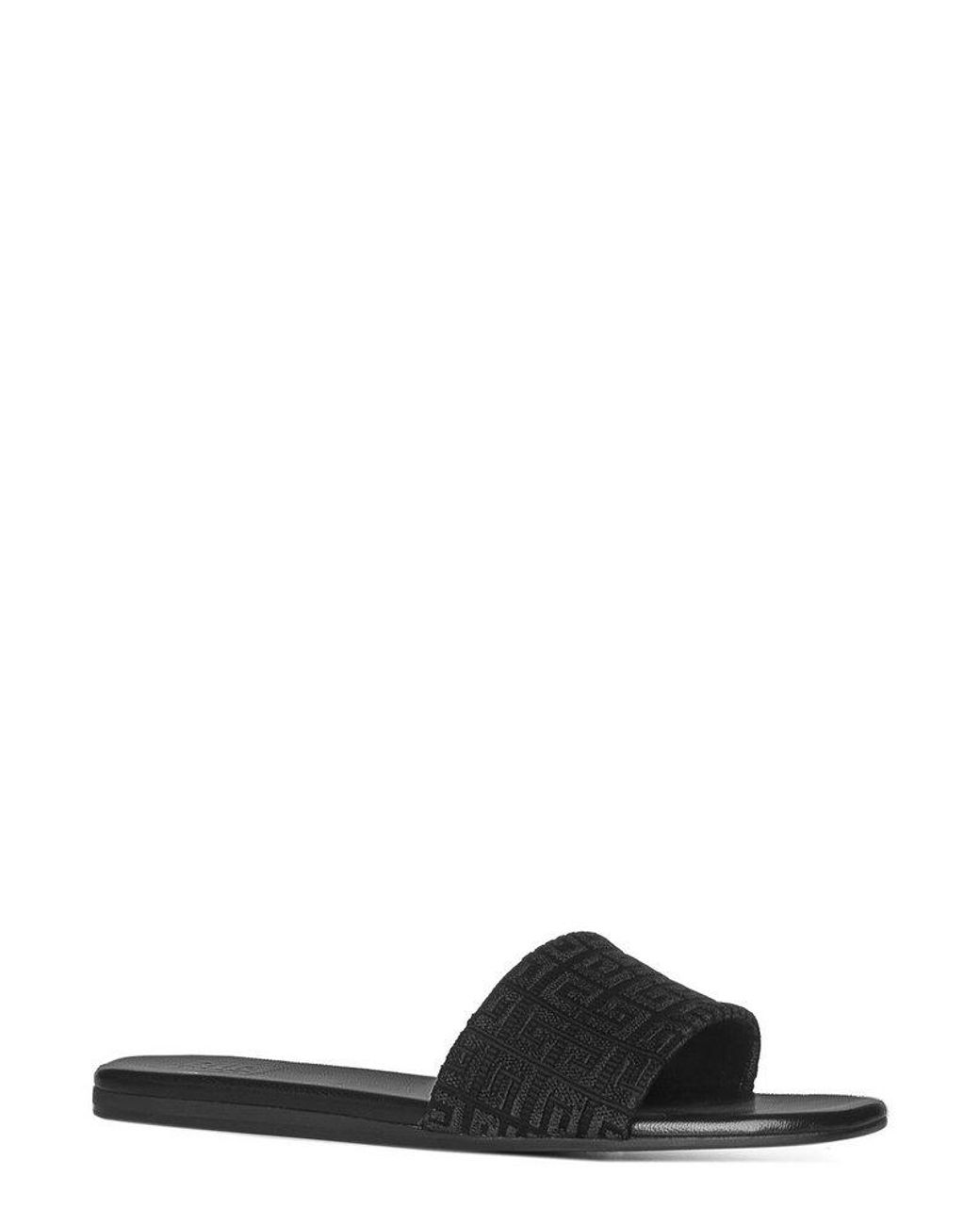 Givenchy 4g Jacquard Open toe Slides in Black Lyst