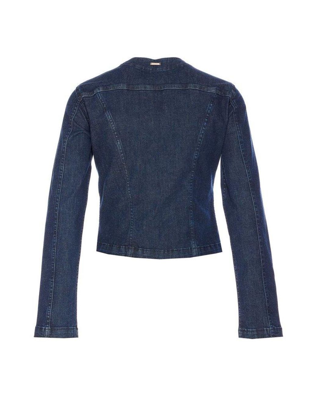 Liu Jo Embellished Chain Denim Jacket in Blue | Lyst