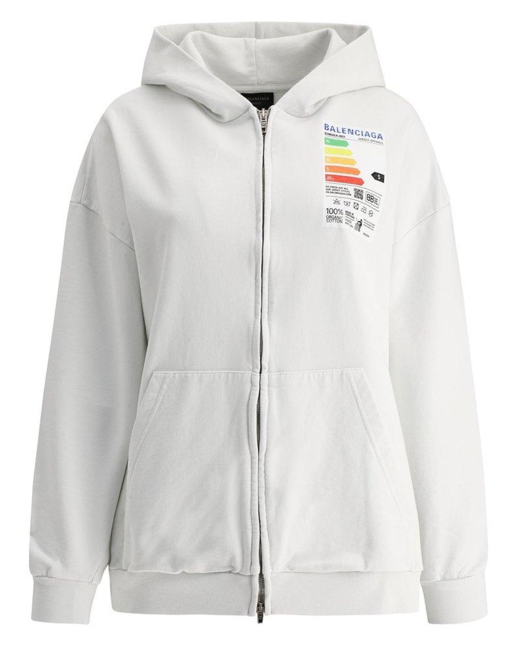 Balenciaga white zip up hoodie clearance