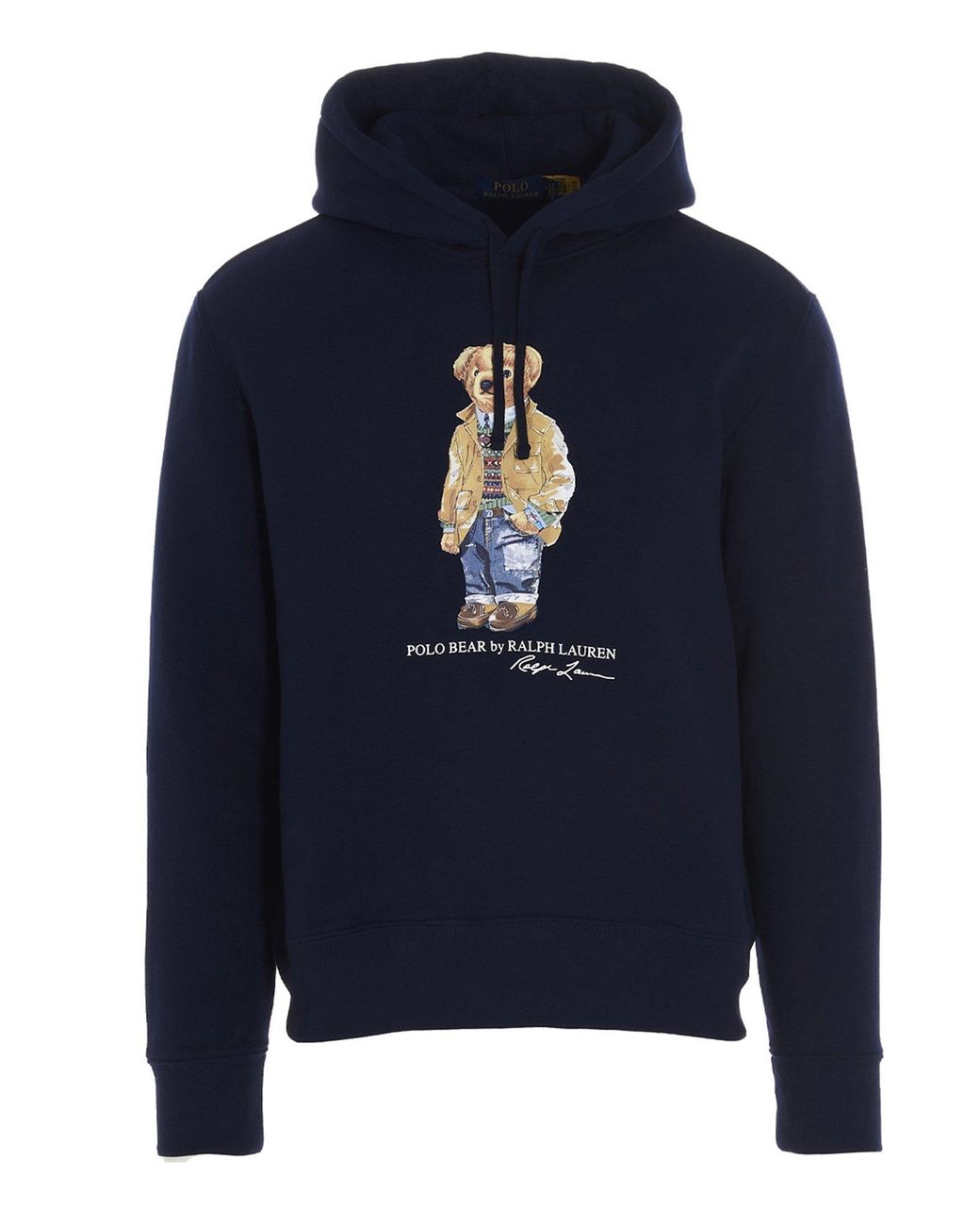 Polo Ralph Lauren Cotton Bear Printed Hoodie in Blue for Men - Lyst