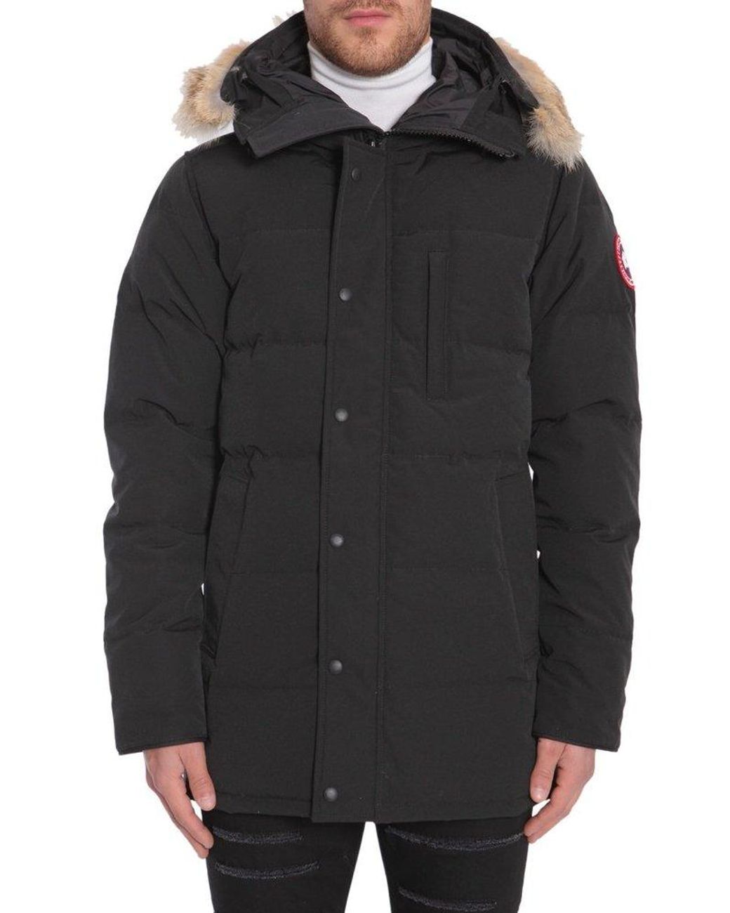 Canada Goose Carson Fur Trimmed Hooded Parka in Black for Men Lyst