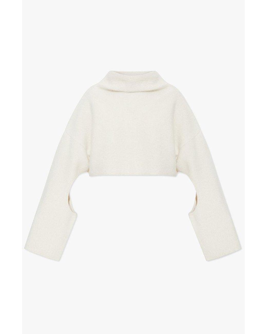 JW Anderson Cropped Sweater With Cut-outs in White | Lyst