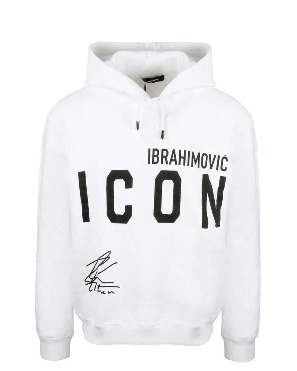 DSquared² X Ibrahimović Icon Print Hoodie in White for Men | Lyst