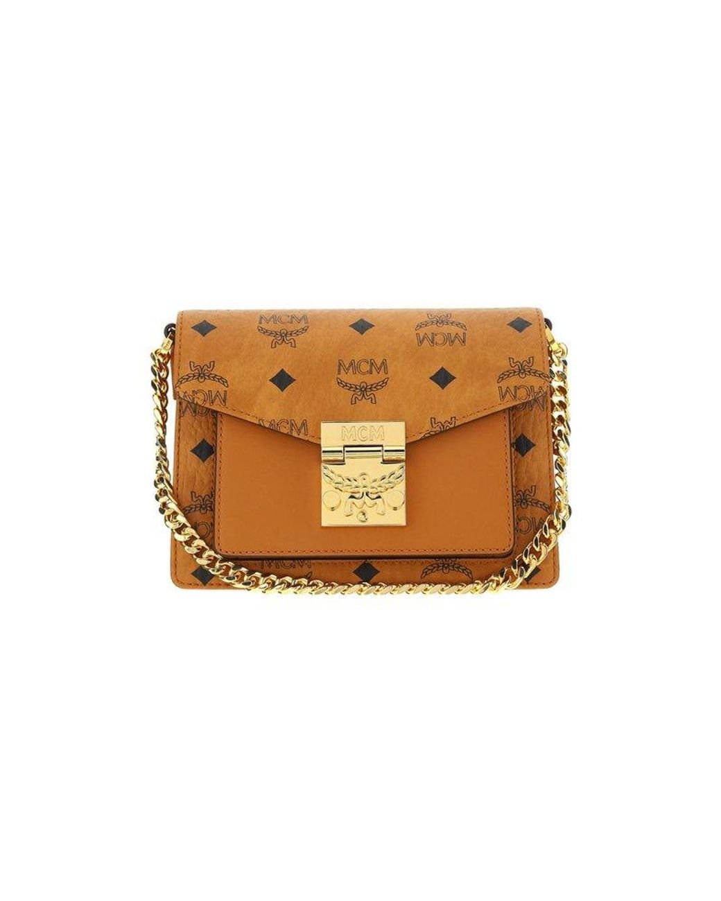 MCM Mini Leather Visetos Patricia Cross-body Bag in Brown