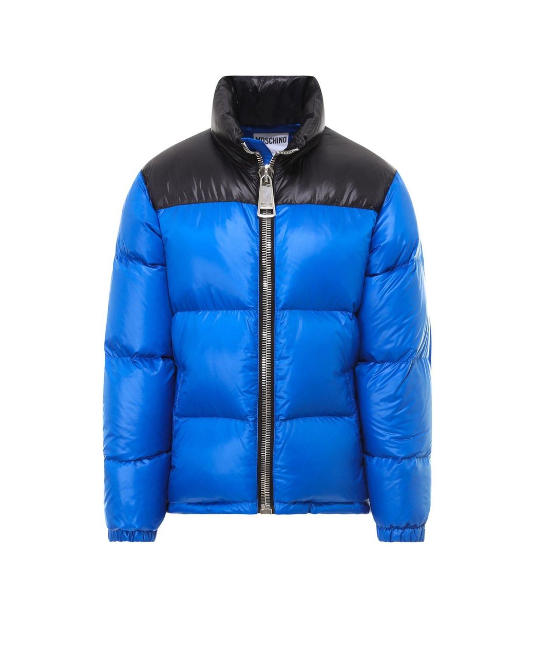 Moschino Synthetic Logo Puffer Jacket in Blue for Men - Lyst