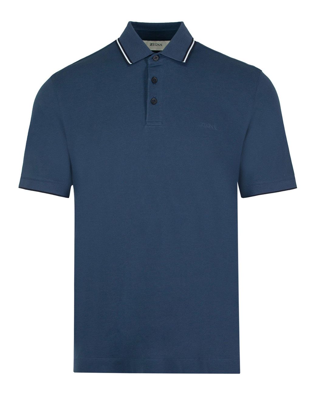 Z Zegna Cotton Classic Polo Shirt in Blue for Men - Lyst